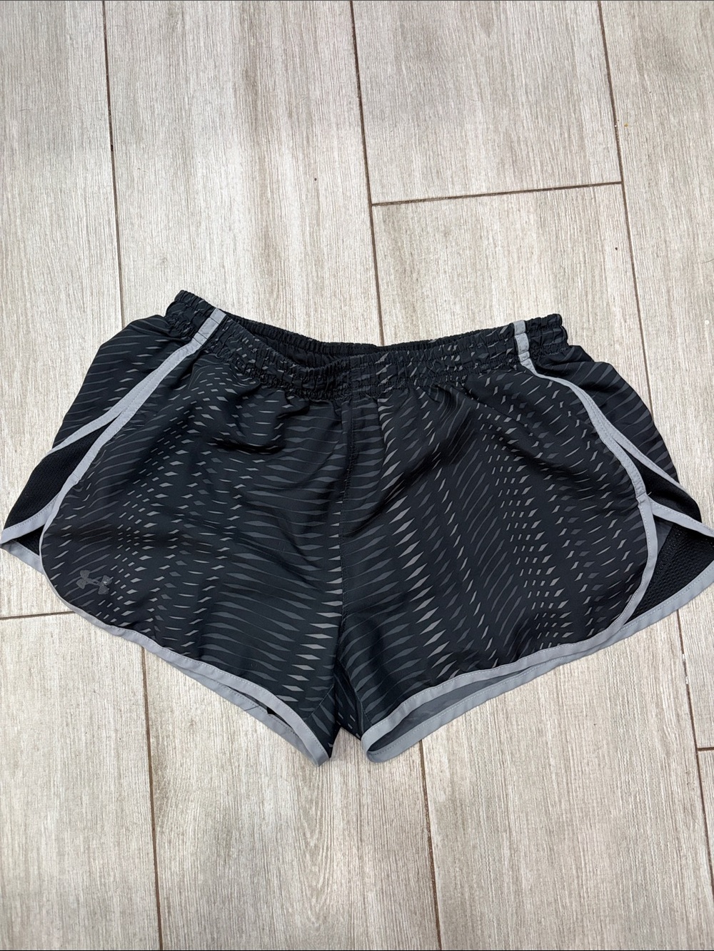 Under Armour Women's Black Athletic Running Shorts with Gray Trim